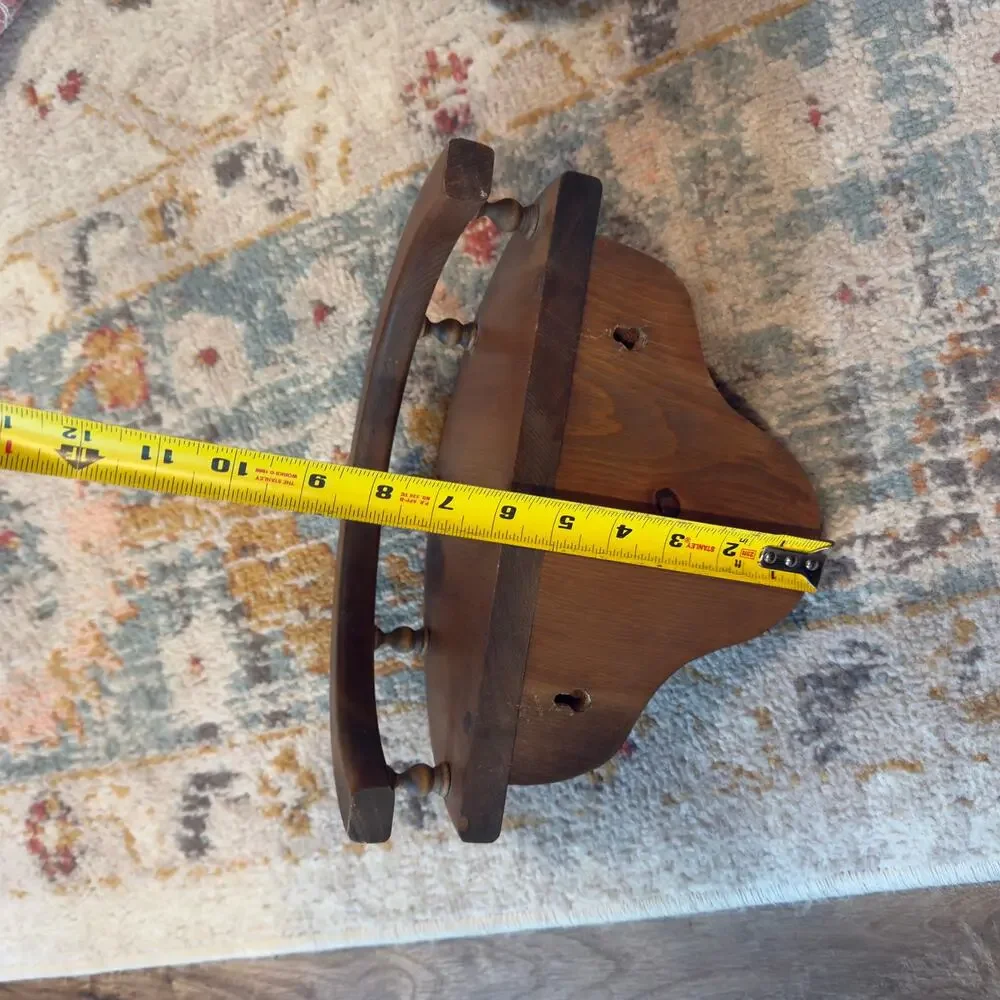 VTG Half Round Wall Hanging Wood Spindle Ledge Juliet Balcony Shelf 10.5